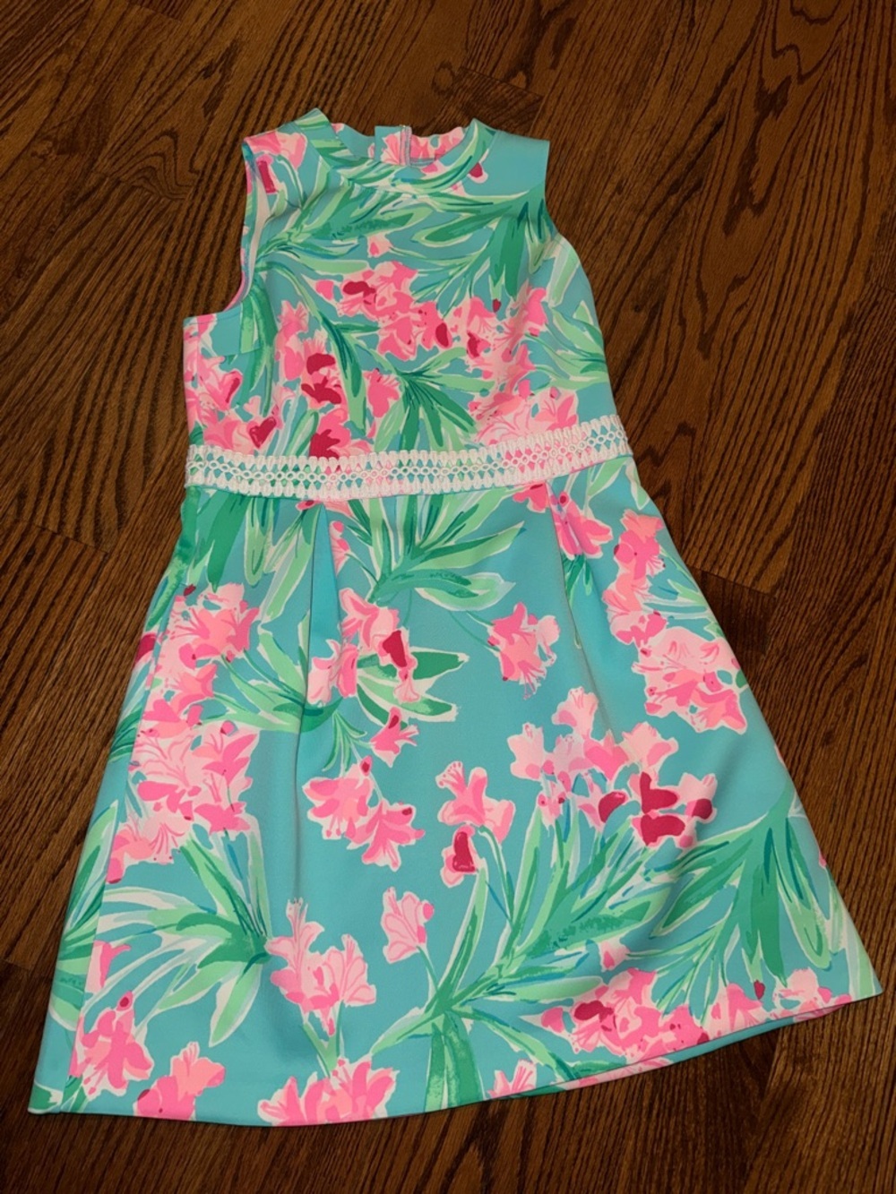 Lilly Pulitzer Girls Leesi Dress in Aqua Al Fresco Isn't She Lovely print NWOT - Picture 3 of 8